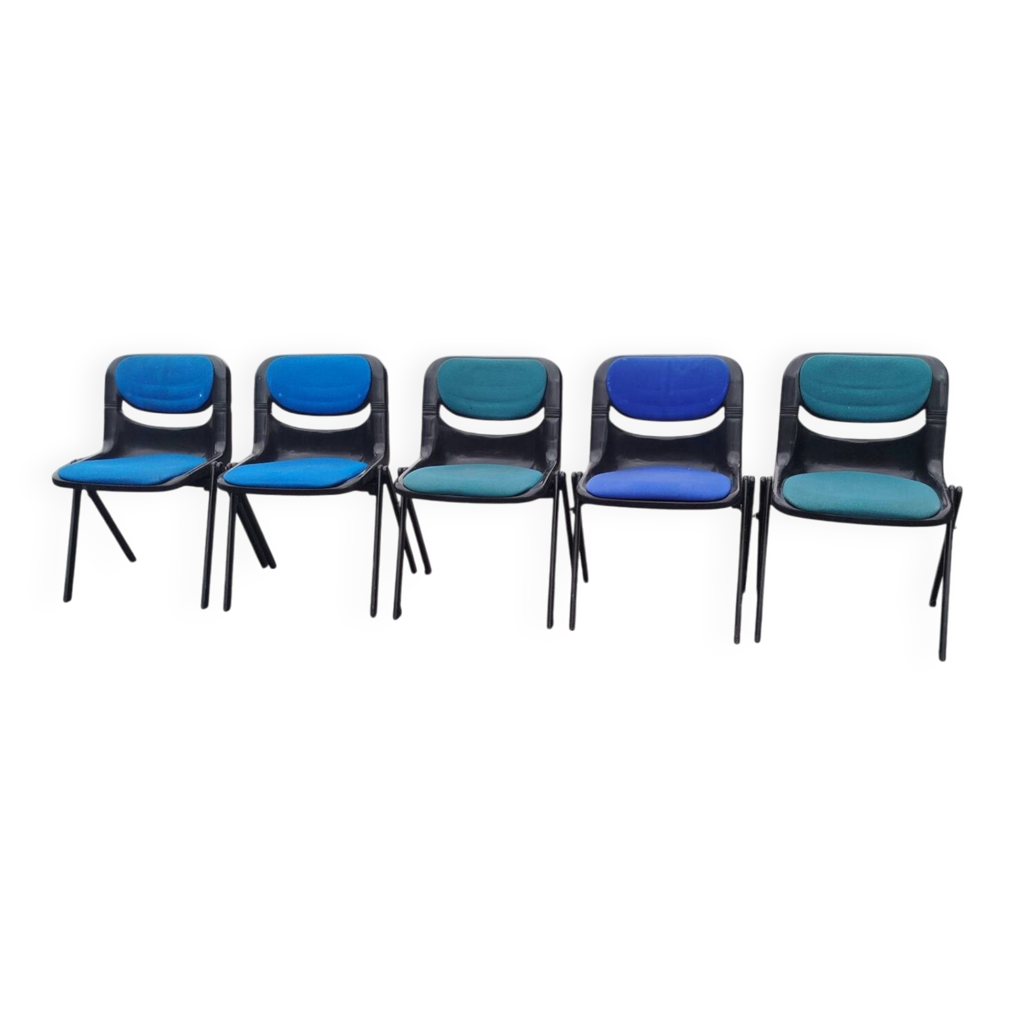 Set of 5 Vintage Dorsal chairs by designers Emilio Ambasz & Giancarlo.