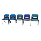 Set of 5 Vintage Dorsal chairs by designers Emilio Ambasz & Giancarlo.