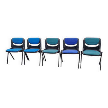 Serie de 5 chaises Vintage Dorsal Designers Emilio Ambasz & Giancarlo