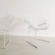 Vintage Mid Century White Metal Diamond Chairs by Harry Bertoia, 1950s