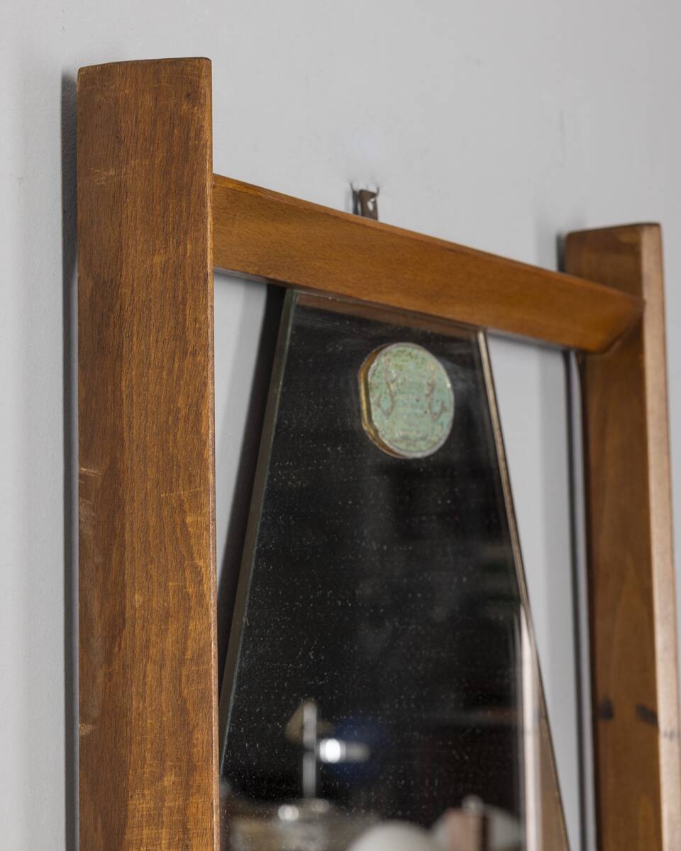 Italian design 1960s vintage wall mirror with shelf