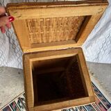 Vintage rattan bread bin