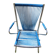 Vintage children's scoubidou chair with chrome metal frame and blue seat