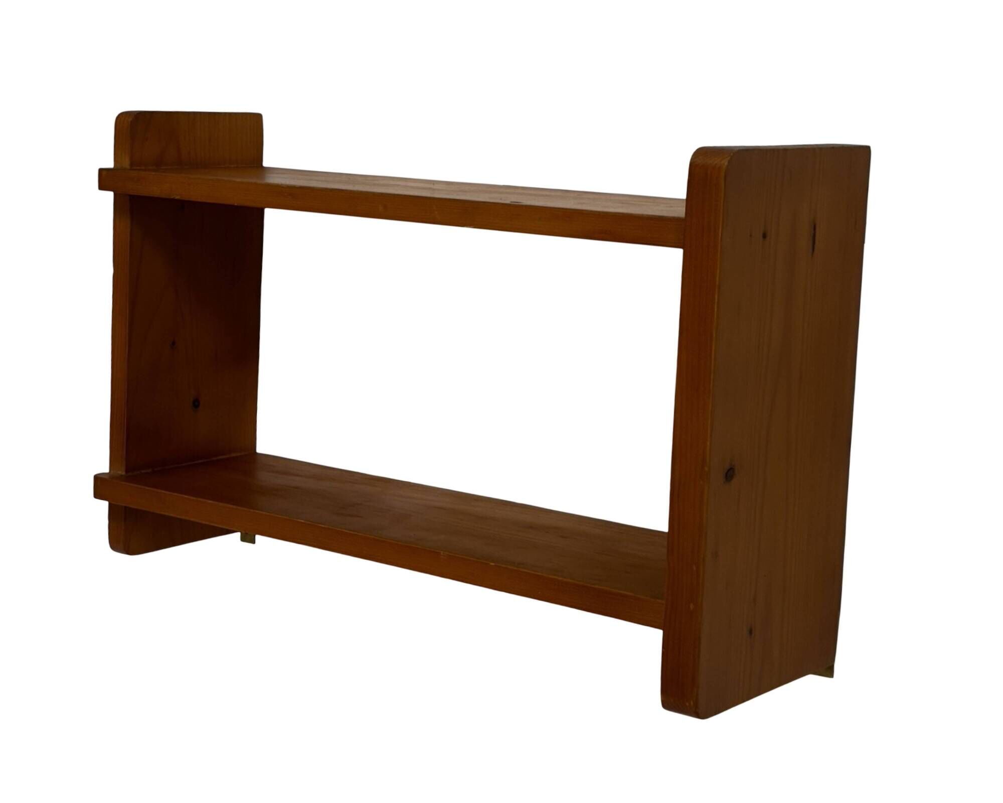 Vintage wooden wall shelve rack in pinewood minimalist design