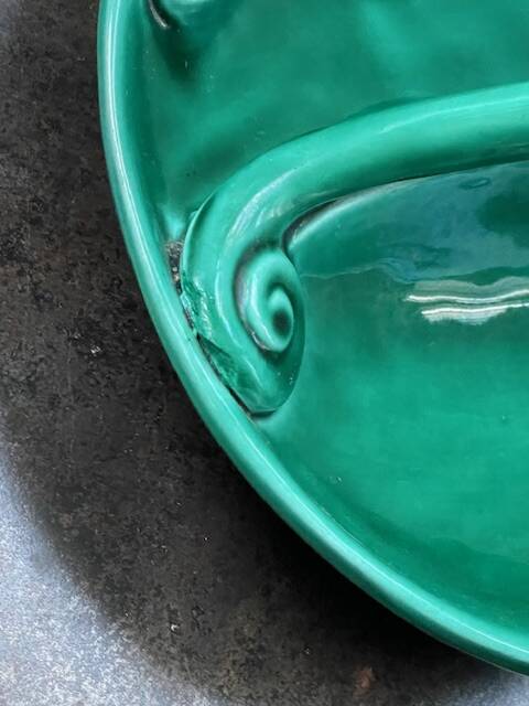 vintage glazed earthenware appetizer plate