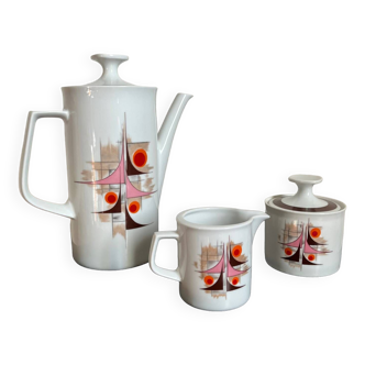 Vintage porcelain milk jug teapot sugar bowl set