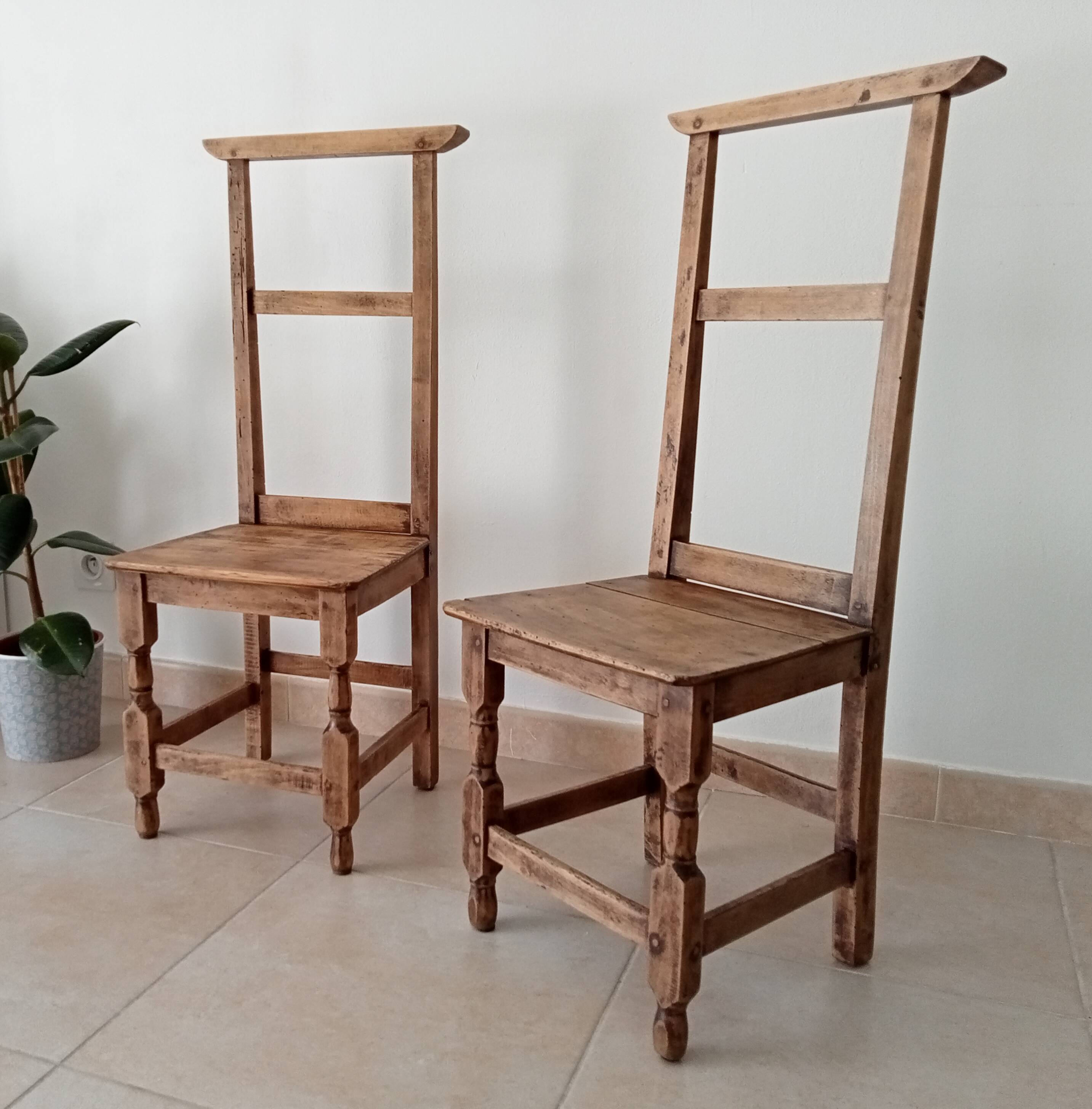 Paire de chaises anciennes prie Dieu XIXeme