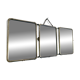 Vintage 1940s chocolate chrome barber triptych mirror - 21 x 49 cm