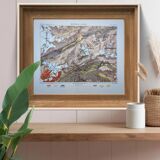 The Saint-Gothard, Switzerland, original map printed in 1878