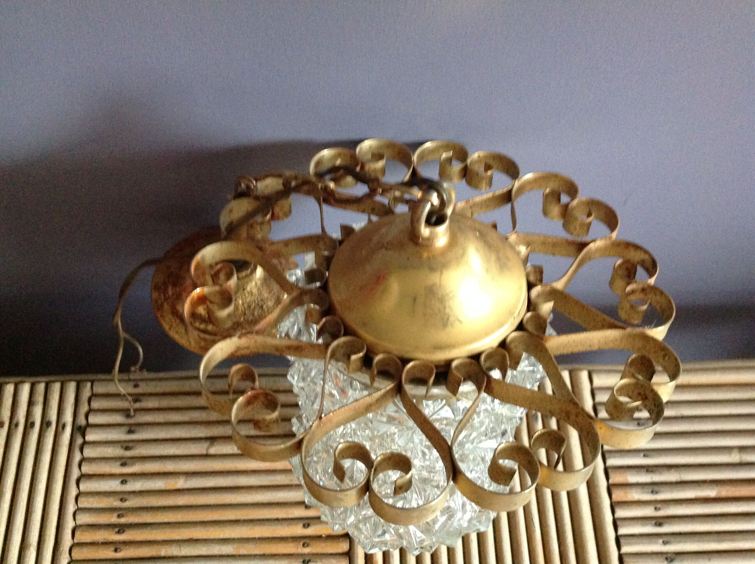 Glass and brass hanging