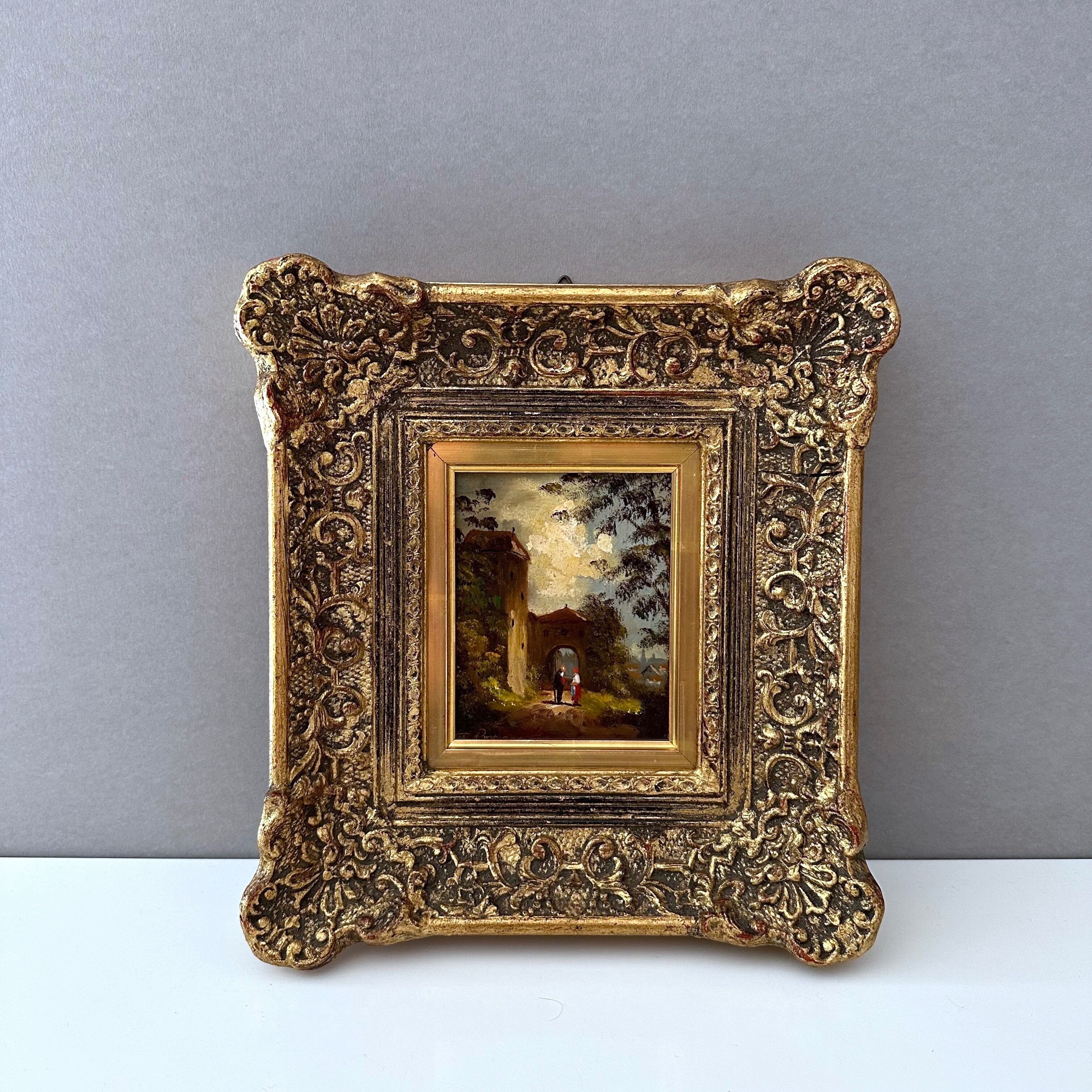 HEINRICH BERGER, original oil painting framed, landscape image