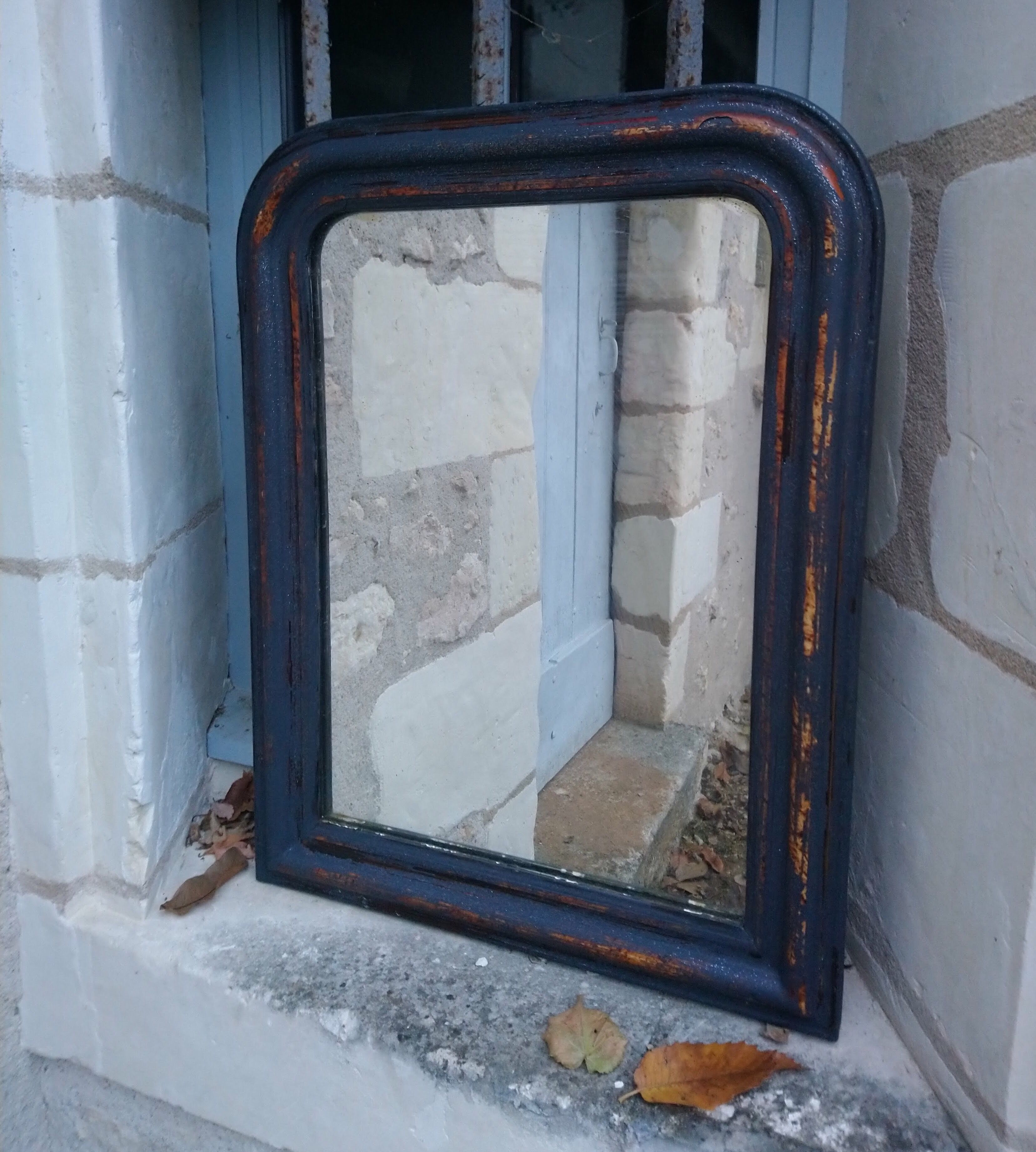 Mirror Louis Philippe patinated black 51 x 66