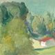 Huile sur bois post-impressionniste encadrée