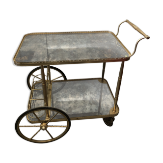 Desserte bar rolling 1960 eglomised glass