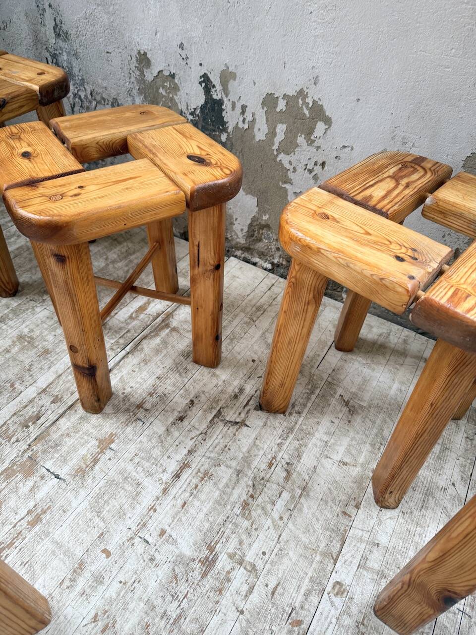 Set of 6 Olof Ottelin stools, Finland 1950.