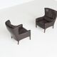 Pair of Durlet lounge chairs in brown leather Belgium 1960