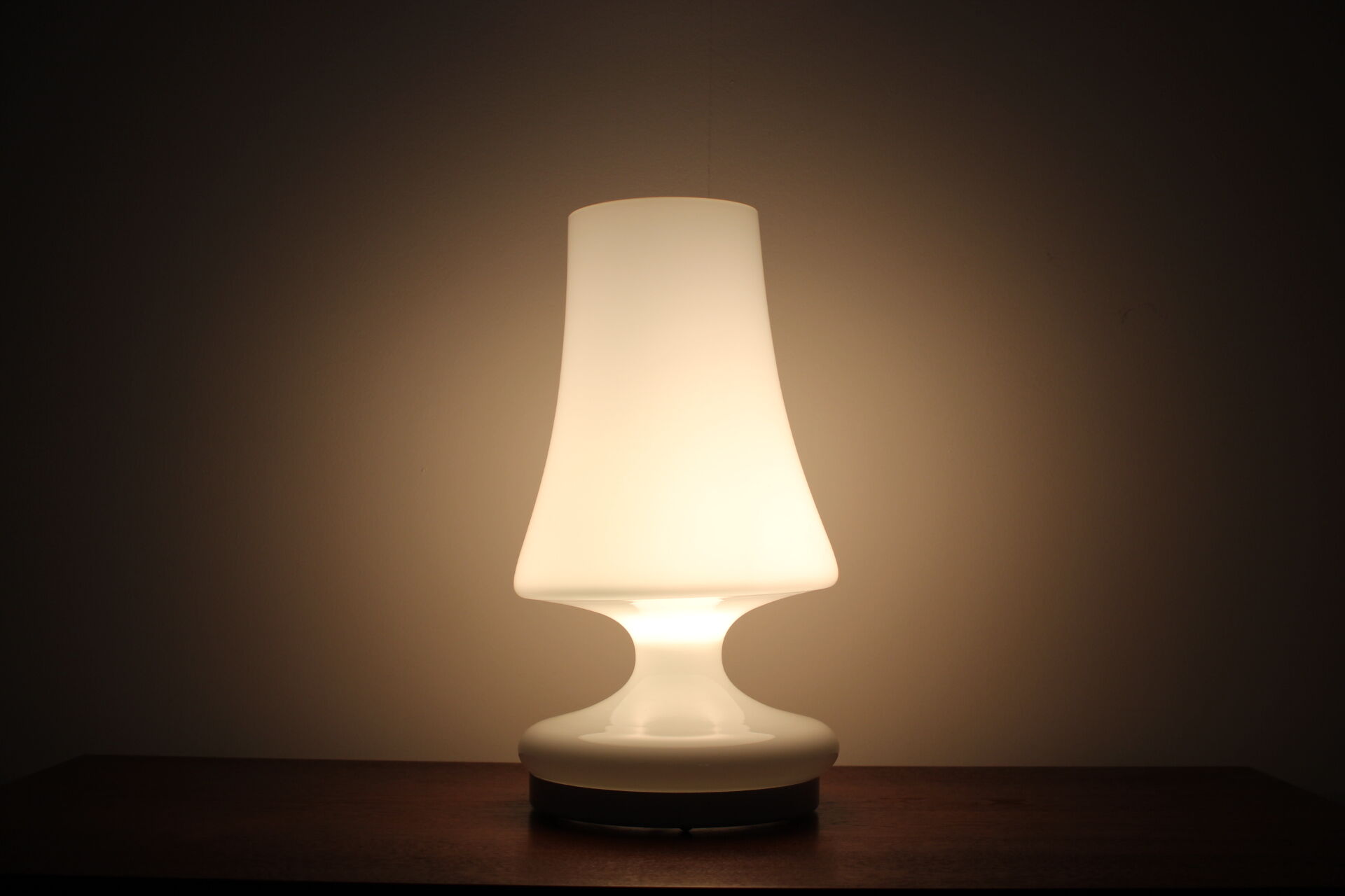 White opaline glass lamp by Stefan Tabery, 1970