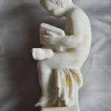 Charming Canova style children's statuette in marble powder (Italy)