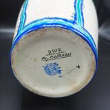 Charles Catteau vase, Kéramis Boch in tall ceramic Belgium Art Deco 1925