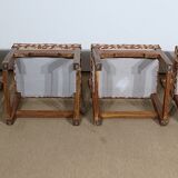 Suite of 4 oak chairs, monastic taste – early twentieth