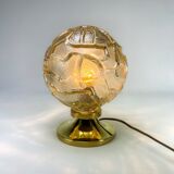 Glass and brass globe lamp Wortmann & Filz 60s