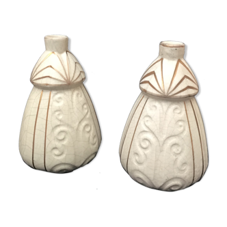 Pair of vases signed Gustave de Bruyn - Fives Lille