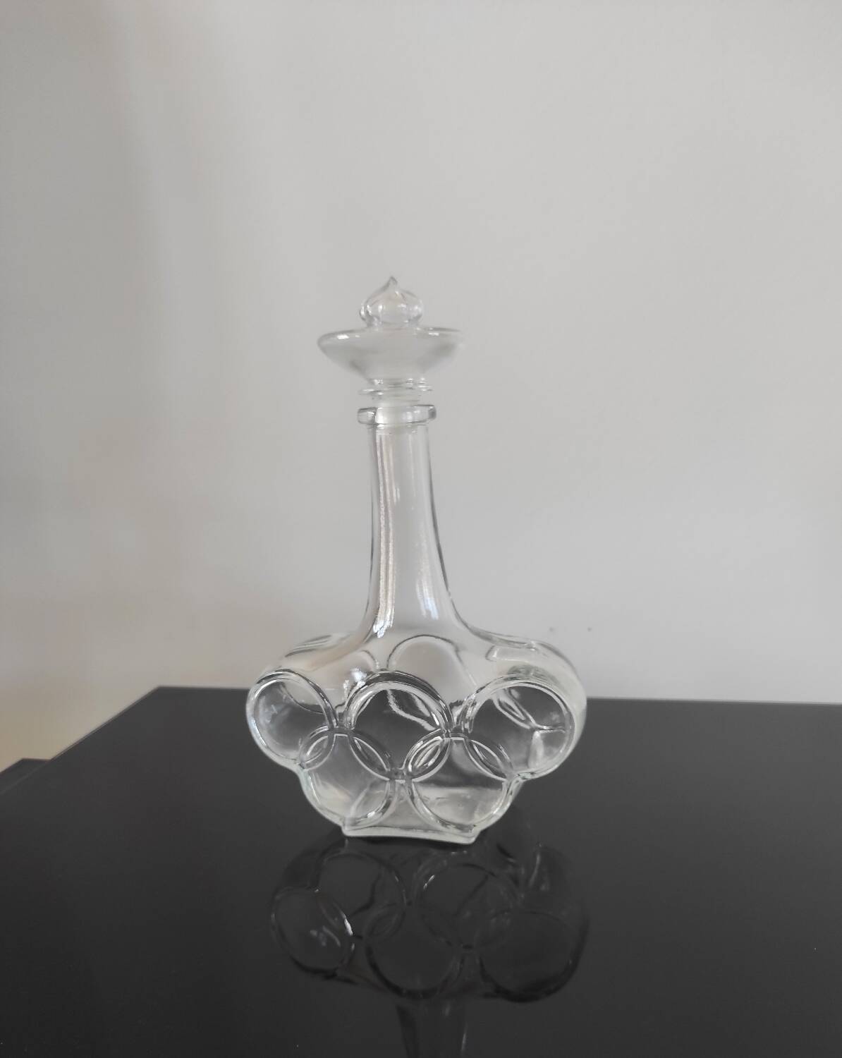Vintage "Olympic Games" Glass Bottle / Carafe