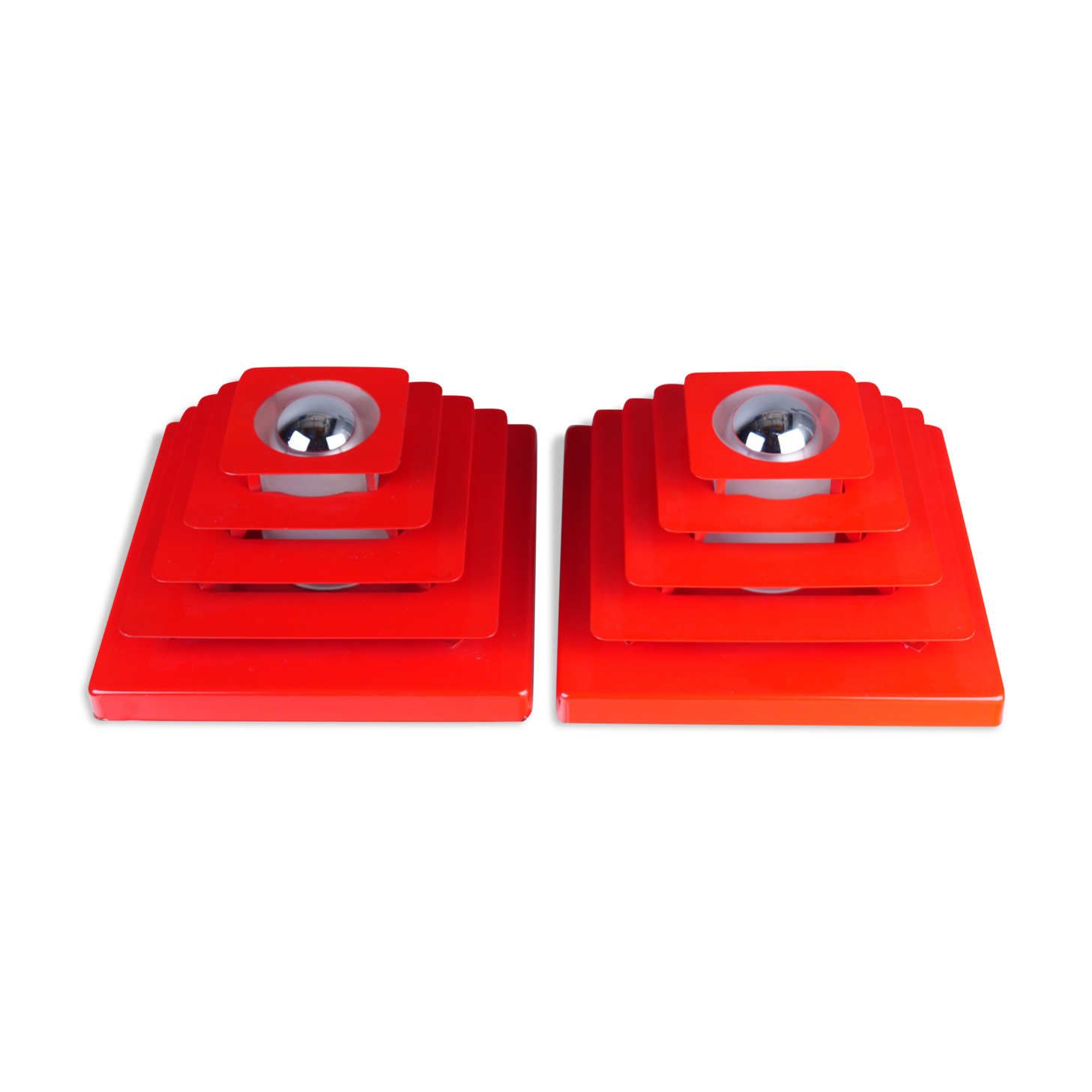 vintage german space age wall lamps set of 2