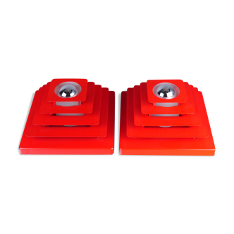 vintage german space age wall lamps set of 2