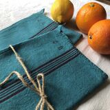 Antique clothes in linen and caribbean blue cotton