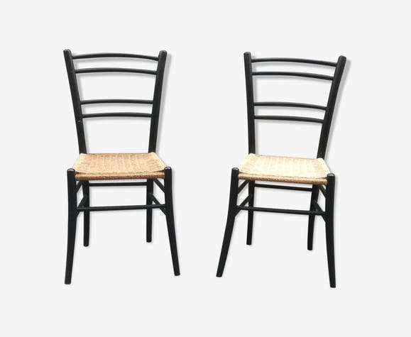 Paire de chaises Cassina en bois années 60