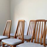 Six Vintage Wooden Dining Chairs Danish From Koefoed Hornslet