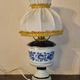 Italian Porcelain Table Lamp - Hand-painted,  blue and white floral