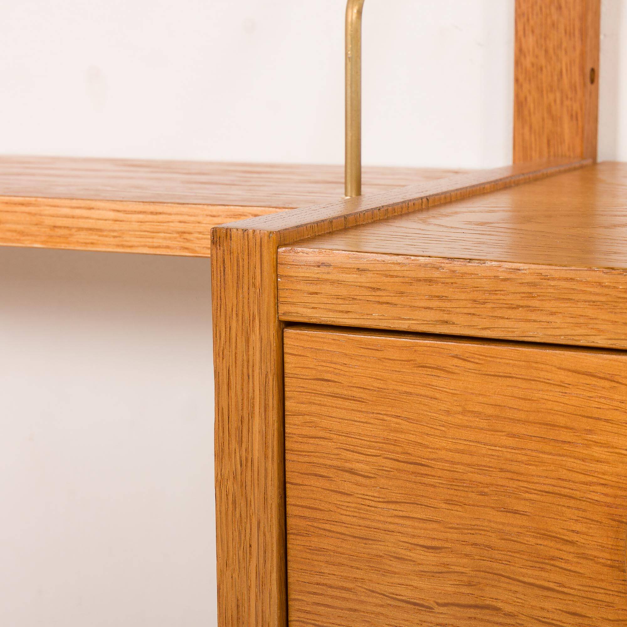 Scandinavian oak wall unit by PS System, Randers, Denmark, 1970s