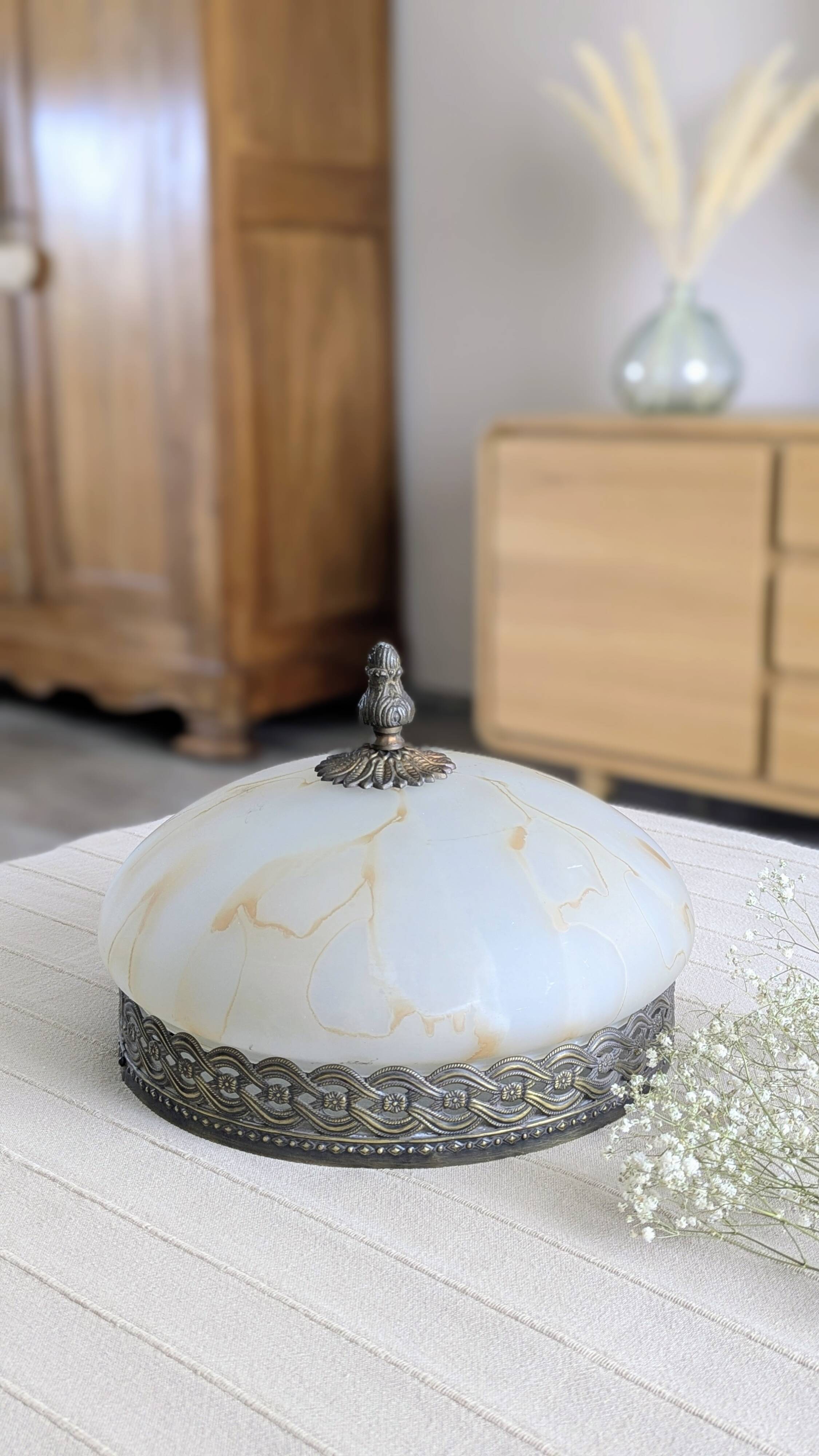 2-light marble effect ceiling light (L-0099)