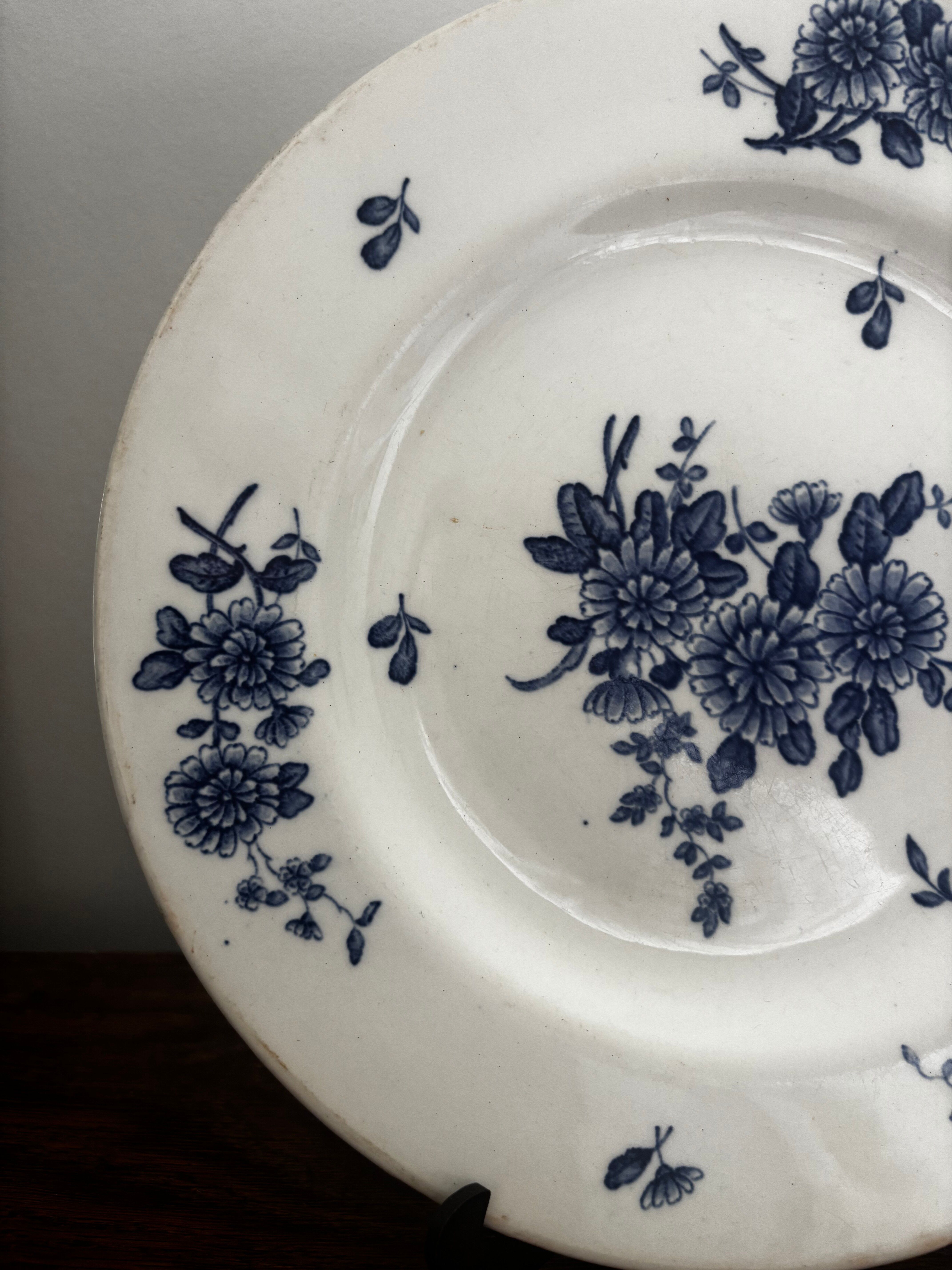 Old flat plate KG Luneville Blue Flowers