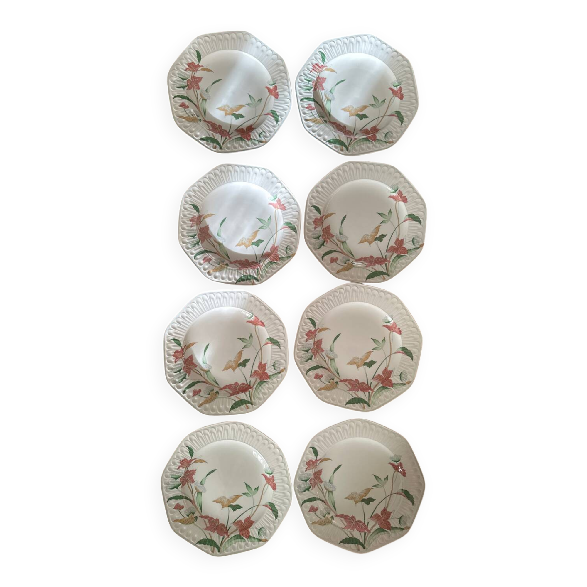 8 antique plates