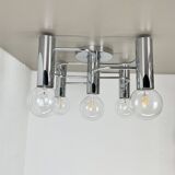 Beautiful 5-light sciolari ceiling light sconces by leola leuchten germany 1970s