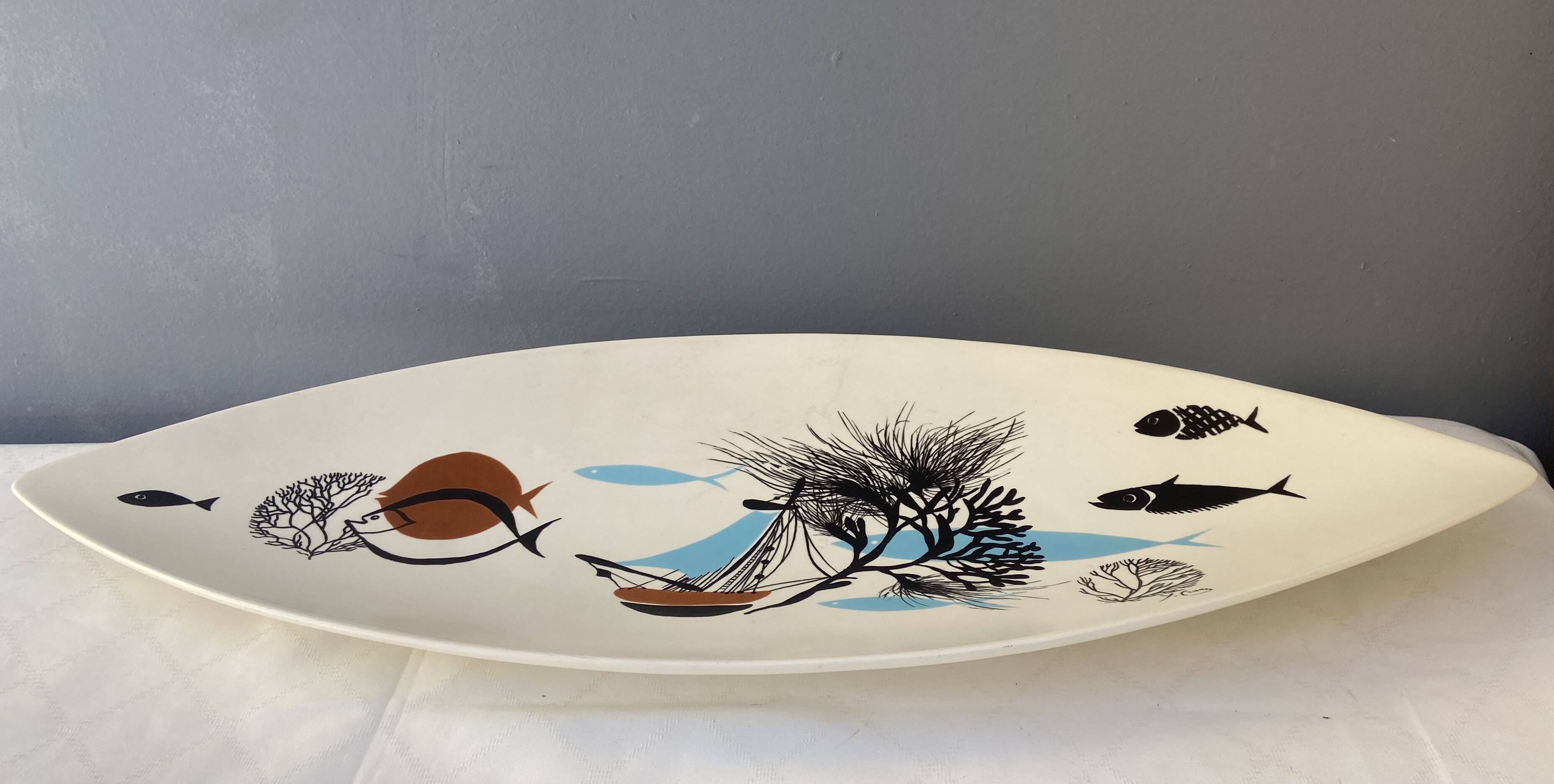 Ceramic tray "Salins" from the 1960s