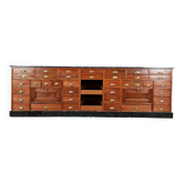 Grand comptoir d’apothicaire Art déco antique en acajou et comptoir de pharmacie en marbre noir, 1909