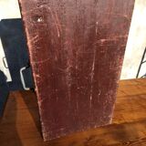 Antique wooden suitcase with lock and key