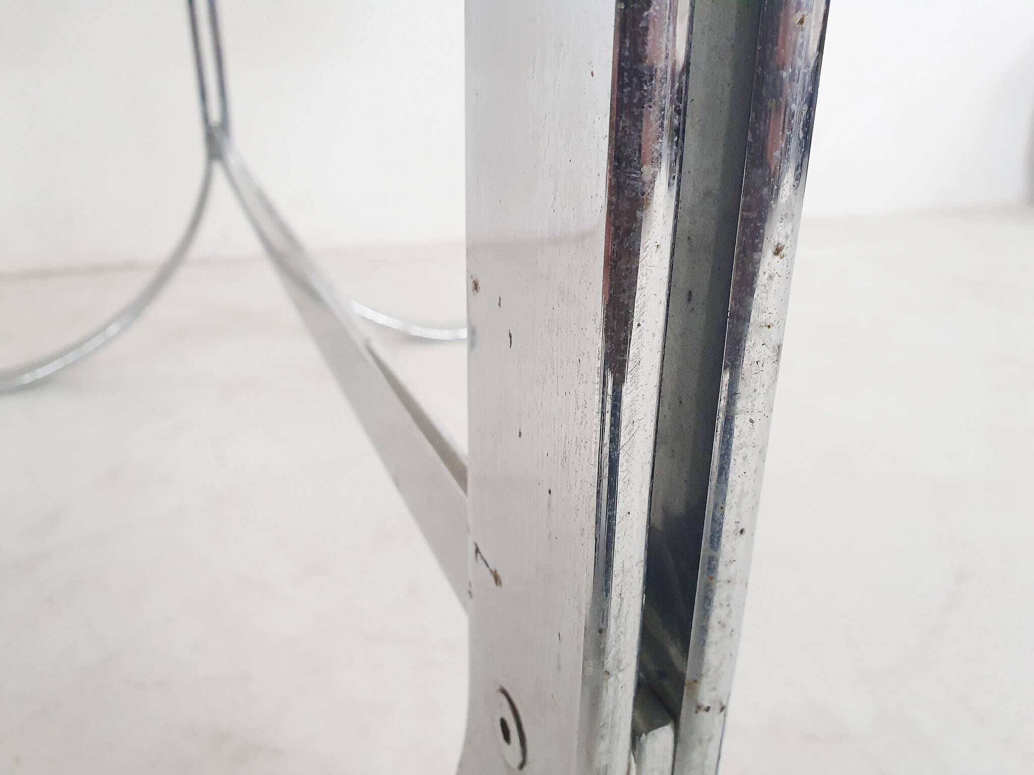 Glass and chrome dining table, 1970's