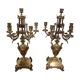 A pair of candle holders