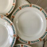 set of 6 flat plates Terre de Fer St Amand model "Molière" XXth