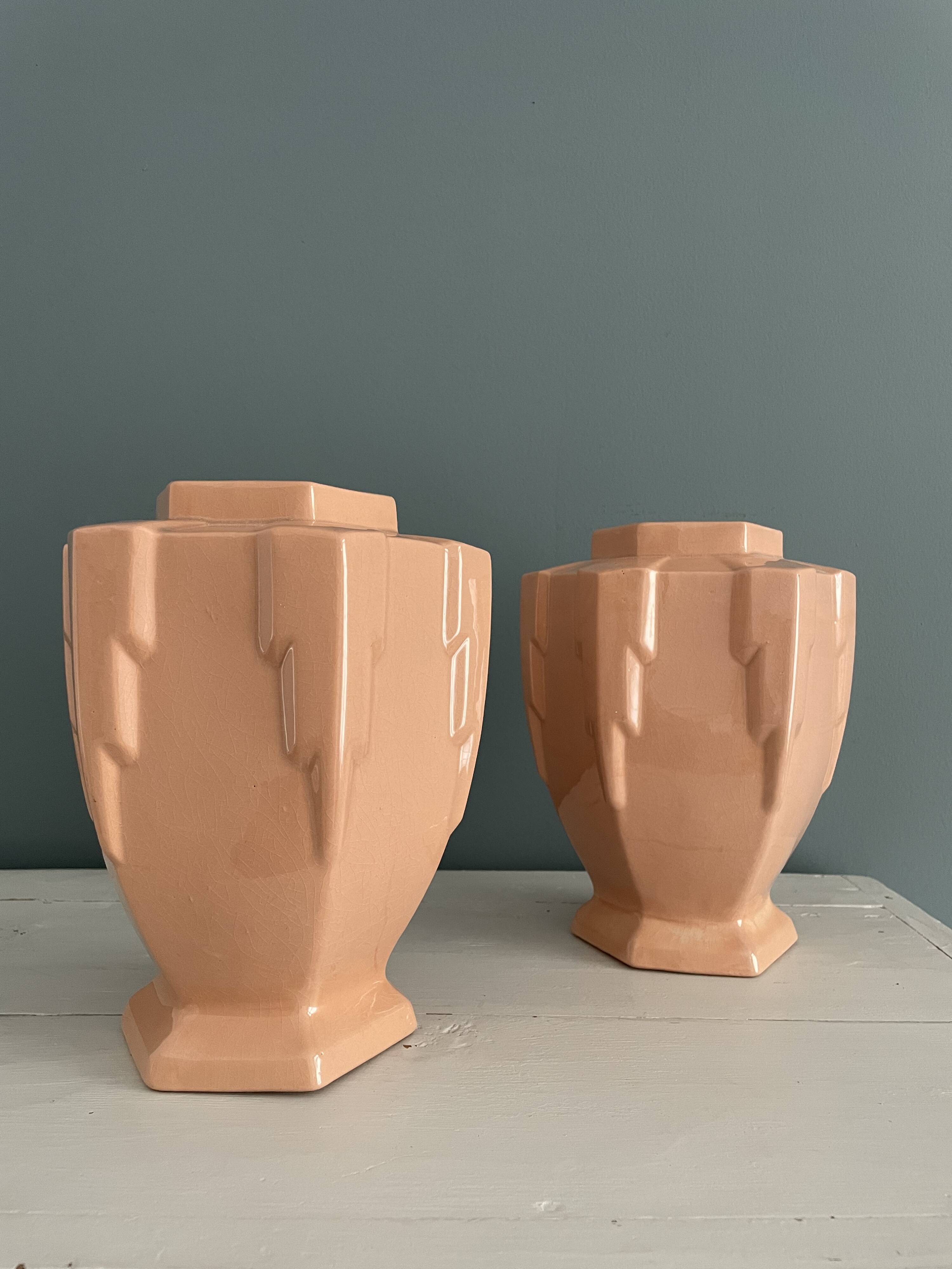 Pair of Art Deco Orchies Moulin des Loups vases circa 1930