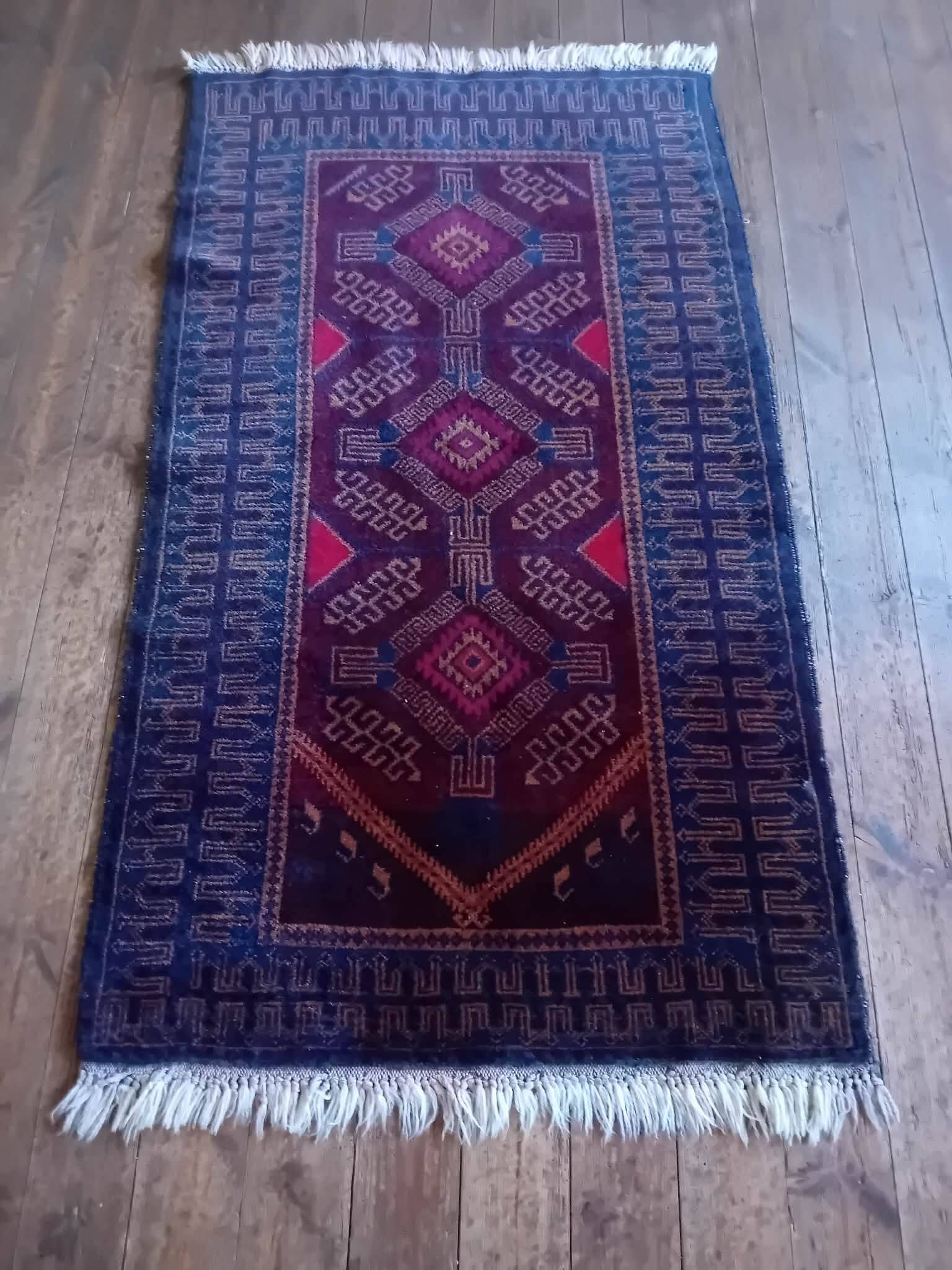 Handmade Afghan Belouch rug 155x90cm