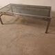 Table basse design vintage verre fumé