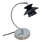 Scandinavian-inspired black and chrome table lamp