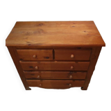Commode 5 tiroirs en bois massif