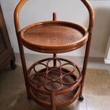 Rattan castor trolley